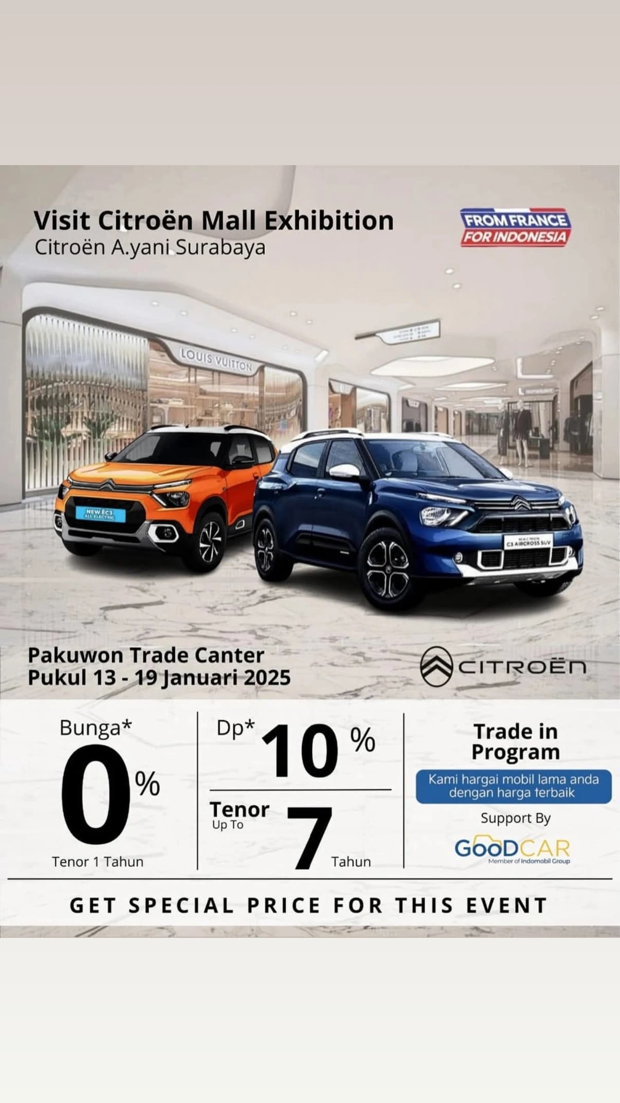 Citroën Exhibition di Mall Pakuwon Trade Center Surabaya!